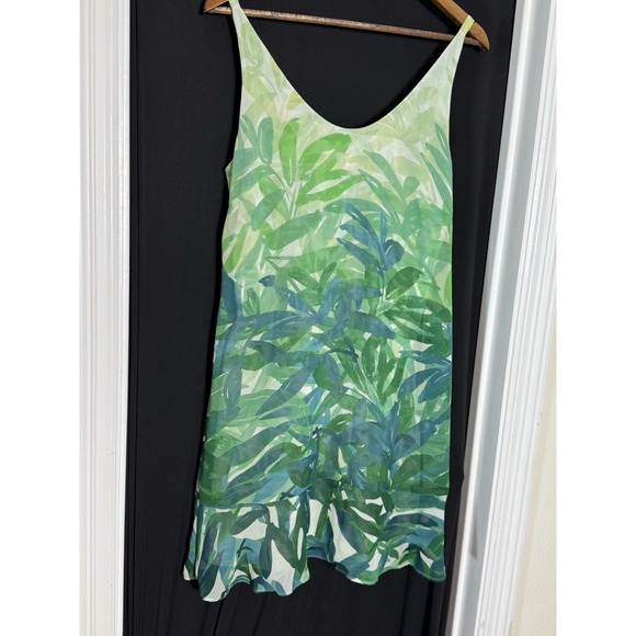 CAbi Tropical Flutter Castaway Spaghetti Strap Womens Dress S Fairy Resort sheer - Picture 2 of 7
